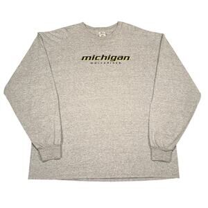 Vintage Michigan University Wolverines Gray  Long Sleeve Shirt Size 2XL USA